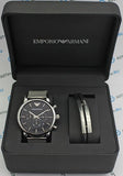 Emporio Armani Luigi Black Dial Silver Mesh Bracelet Watch For Men - AR8032 Authentic Buy Shop Now