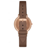 Emporio Armani Classic Analog Silver Dial Brown Leather Strap Watch For Women - AR8040 Authentic Buy Shop Now