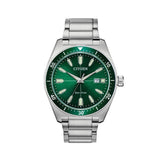 Citizen Eco Drive Vintage Green Dial Silver Steel Strap Watch For Men - AW1598-70X Authentic Buy Shop Now