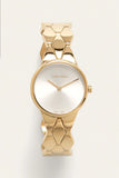 Calvin Klein Snake Silver Dial Yellow Gold Steel Strap Watch For Women - K6E23546 Authentic Buy Shop Now