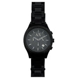 Armani Exchange Chronograph Black Dial Black Steel Strap Watch for Men - AX1058 Authentic Buy Shop Now