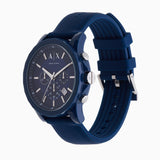 Armani Exchange Outerbanks Chronograph Blue Dial Blue Silicone Strap Watch For Men - AX1327 Authentic Buy Shop Now