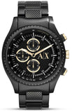 Armani Exchange Chronograph Black Dial Black Steel Strap Watch For Men - AX1604 Authentic Buy Shop Now