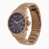 Armani Exchange Banks Chronograph Black Dial Gold Steel Strap Watch For Men - AX1721 Authentic Buy Shop Now