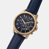 Armani Exchange Banks Chronograph Blue Dial Blue Leather Strap Watch For Men - AX1723 Authentic Buy Shop Now