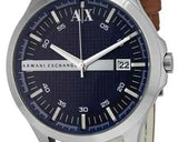 Armani Exchange Hampton Chronograph Blue Dial Brown Leather Strap Watch For Men - AX2133 Authentic Buy Shop Now