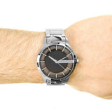 Armani Exchange Hampton Chronograph Skeleton Black Dial Silver Steel Strap Watch For Men - AX2199 Authentic Buy Shop Now