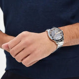 Armani Exchange Hampton Chronograph Black Dial Silver Steel Strap Watch For Men - AX2179 Authentic Buy Shop Now