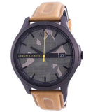 Armani Exchange Hampton Chronograph Green Dial Brown Leather Strap Watch For Men - AX2412 Authentic Buy Shop Now