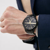 Armani Exchange Hampton Chronograph Black Dial Black Steel Strap Watch For Men - AX2413 Authentic Buy Shop Now