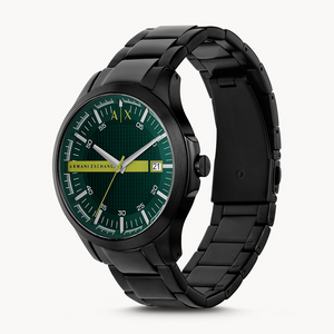 Armani Exchange Hampton Black Dial Black Steel Strap Watch For Men - AX2407 Authentic Buy Shop Now