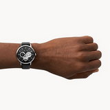 Armani Exchange Cayde Chronograph Black Dial Black Leather Strap Watch for Men - AX2745 Authentic Buy Shop Now