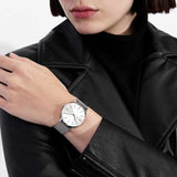 Armani Exchange Lola Analog Silver Dial Silver Mesh Strap Watch For Women - AX5535 Authentic Buy Shop Now