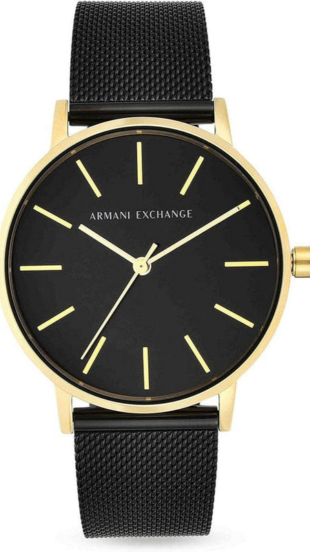 Armani Exchange Lola Three Hand Black Dial Black Mesh Strap Watch For Women - AX5548 Authentic Buy Shop Now