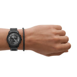 Armani Exchange Chronograph Black Dial Black Steel Strap Watch For Men - AX7140 Authentic Buy Shop Now