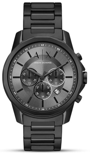 Armani Exchange Chronograph Black Dial Black Steel Strap Watch For Men - AX7140 Authentic Buy Shop Now