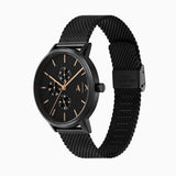 Armani Exchange Cayde Chronograph Black Dial Black Mesh Strap Watch For Men - AX2716 Authentic Buy Shop Now