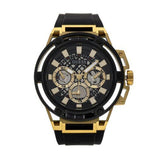 Guess Matrix Multifunction Gold Dial Black Rubber Strap Watch For Men - GW0423G2 Authentic Buy Shop Now