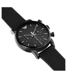 Emporio Armani Luigi Chronograph Black Dial Black Leather Strap Watch For Men - AR1737 Authentic Buy Shop Now