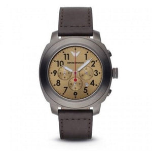 Emporio Armani Delta Chronograph Brown Dial Brown Leather Strap Dial Watch For Men - AR6055 Authentic Buy Shop Now