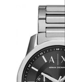 Armani Exchange Banks Chronograph Black Dial Silver Steel Strap Watch For Men - AX1720 Authentic Buy Shop Now