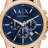Armani Exchange Banks Chronograph Blue Dial Blue Leather Strap Watch For Men - AX1723 Authentic Buy Shop Now