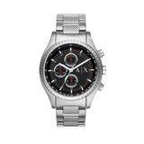 Armani Exchange The Driver Chronograph Black Dial Silver Steel Strap Watch For Men - AX1612 Authentic Buy Shop Now