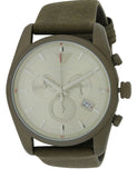 Emporio Armani Sportivo Chronograph Silver Dial Brown Leather Strap Watch For Men - AR6076 Authentic Buy Shop Now