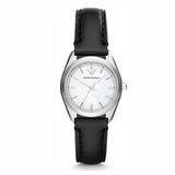 Emporio Armani Analog White Dial Black Leather Strap Watch For Women - AR6026 Authentic Buy Shop Now