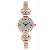 Emporio Armani Retro Quartz Silver Dial Rose Gold Steel Strap Watch For Women - AR1776 Authentic Buy Shop Now