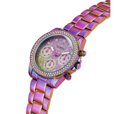 Guess Confetti Chronograph Crystals Multicolor Dial Purple Steel Strap Watch For Women - GW0483L5 Authentic Buy Shop Now