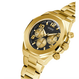 Guess Empire Quartz Black Dial Gold Steel Strap Watch For Men - GW0489G2 Authentic Buy Shop Now