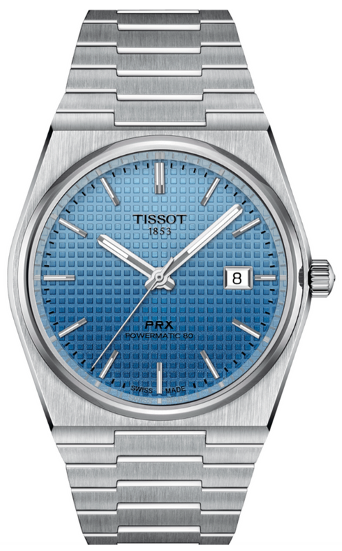 Tissot PRX Powermatic 80 Gradient Blue Dial Silver Steel Strap Watch for Men - T137.407.11.351.01 Authentic Buy Shop Now