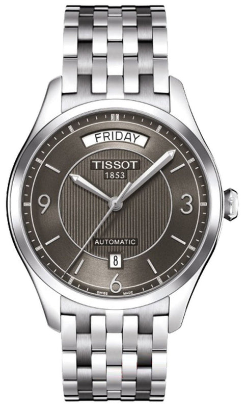 Tissot T Classic T One Automatic Grey Dial Silver Steel Strap Watch For Men - T038.430.11.067.00 Authentic Buy Shop Now