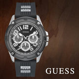 Guess Delta Black Dial Black Silicone Strap Watch for Men - GW0051G1 Authentic Buy Shop Now