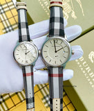Burberry Classic Stone Silver Dial Horseberry Black Leather Strap Watch for Women - BU10103 Authentic Buy Shop Now