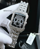 Bulova Crystal Collection Black Dial Silver Steel Strap Watch for Men - 98C108 Authentic Buy Shop Now