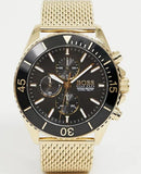 Hugo Boss Ocean Edition Black Dial Gold Mesh Bracelet Watch for Men - 1513703 Authentic Buy Shop Now
