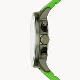 Fossil Bannon Chronograph Grey Dial Green Silicone Strap Watch for Men - BQ2501 Authentic Buy Shop Now