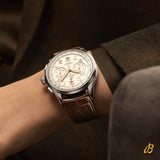 Breitling Premier B01 Chronograph 42 White Dial Brown Leather Strap Watch for Men - AB0145211G1P1 Authentic Buy Shop Now