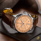 Breitling Premier B01 Chronograph 42 Beige Dial Brown Leather Strap Watch for Men - AB0145331K1P1 Authentic Buy Shop Now