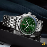 Breitling Premier B01 Chronograph 42 Green Dial Silver Steel Strap Watch for Men - AB0145371L1A1 Authentic Buy Shop Now