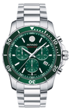 Movado Series 800 Chronograph Green Dial Silver Steel Strap Watch for Men - 2600179 Authentic Buy Shop Now