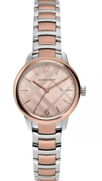 Burberry The Classic Rose Gold Dial Two Tone Steel Strap Watch for Women - BU10117 Authentic Buy Shop Now