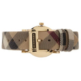 Burberry The City Gold Dial Haymarket Brown Leather Strap Watch for Women - BU9219 Authentic Buy Shop Now