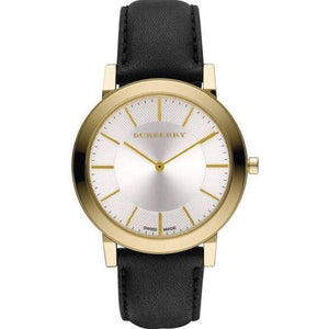 Burberry The City Gold Dial Black Leather Strap Watch for Men - BU2353 Authentic Buy Shop Now