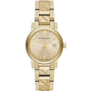 Burberry The City Gold Dial Gold Steel Strap Watch for Women - BU9145 Authentic Buy Shop Now