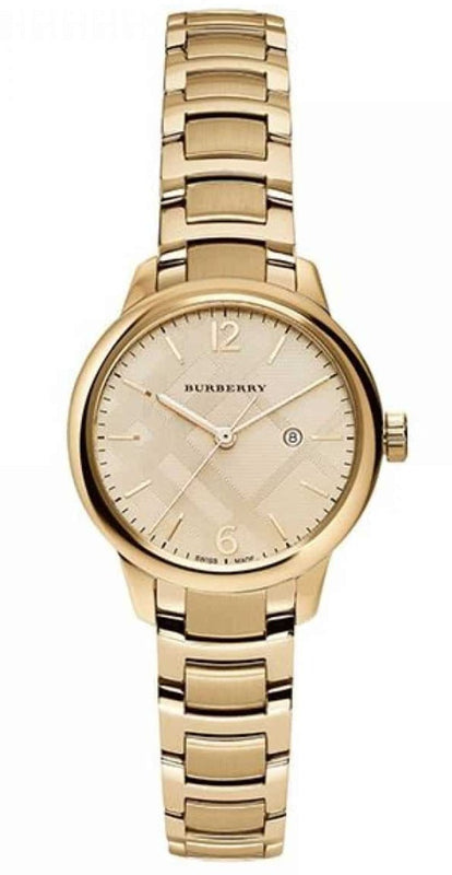 Burberry The Classic Champagne Dial Gold Steel Strap Watch for Women - BU10109 Authentic Buy Shop Now