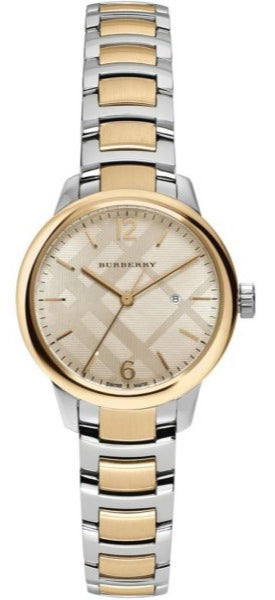 Burberry The Classic Champagne Gold Dial Two Tone Steel Strap Watch for Women - BU10118 Authentic Buy Shop Now