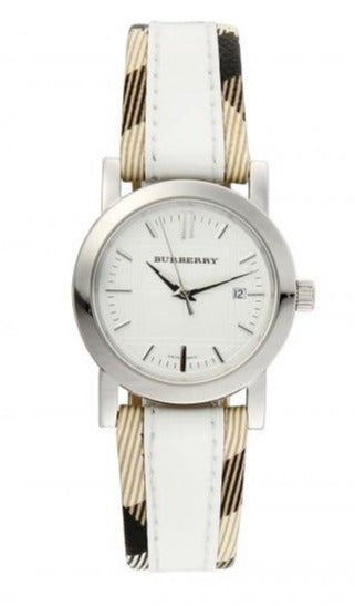 Burberry Heritage Nova Heritage White Dial Leather Strap Watch for Women - BU1395 Authentic Buy Shop Now